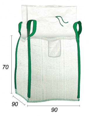 big bag 0,5 m3 z mankietem zamykającym - 90x90x70