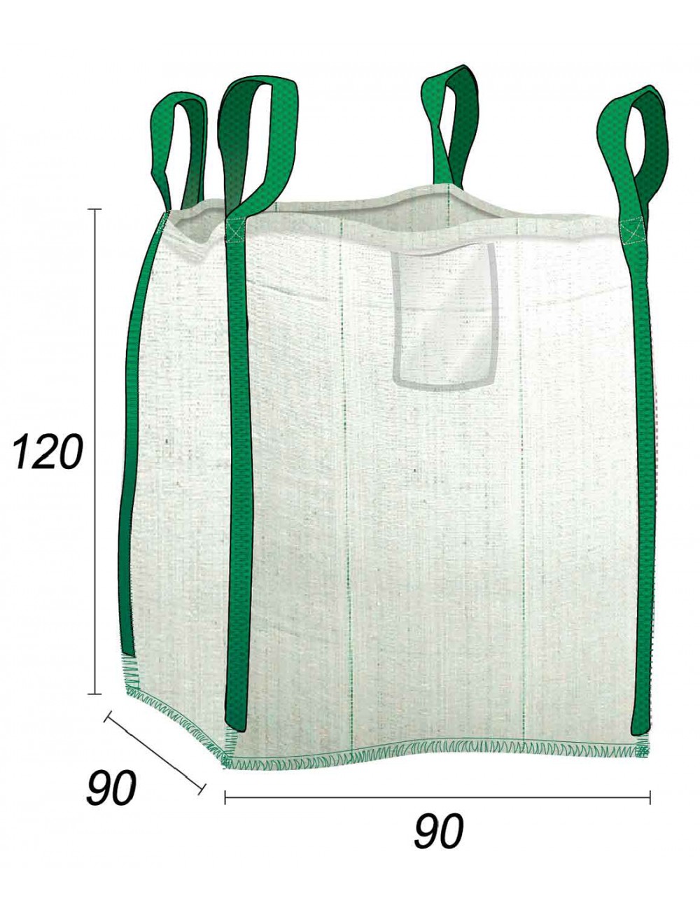 big bag - wzmocniony worek ogrodowy wielofunkcyjny - 90x90x120