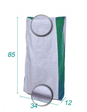 worek pp z fałdą boczną, kolor zielony; wymiary 34 x 85 x 12 cm; pojemność 30 l