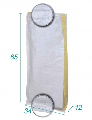 worek tkany żółty z pp z fałdą 34x85x12 - 30 litrów