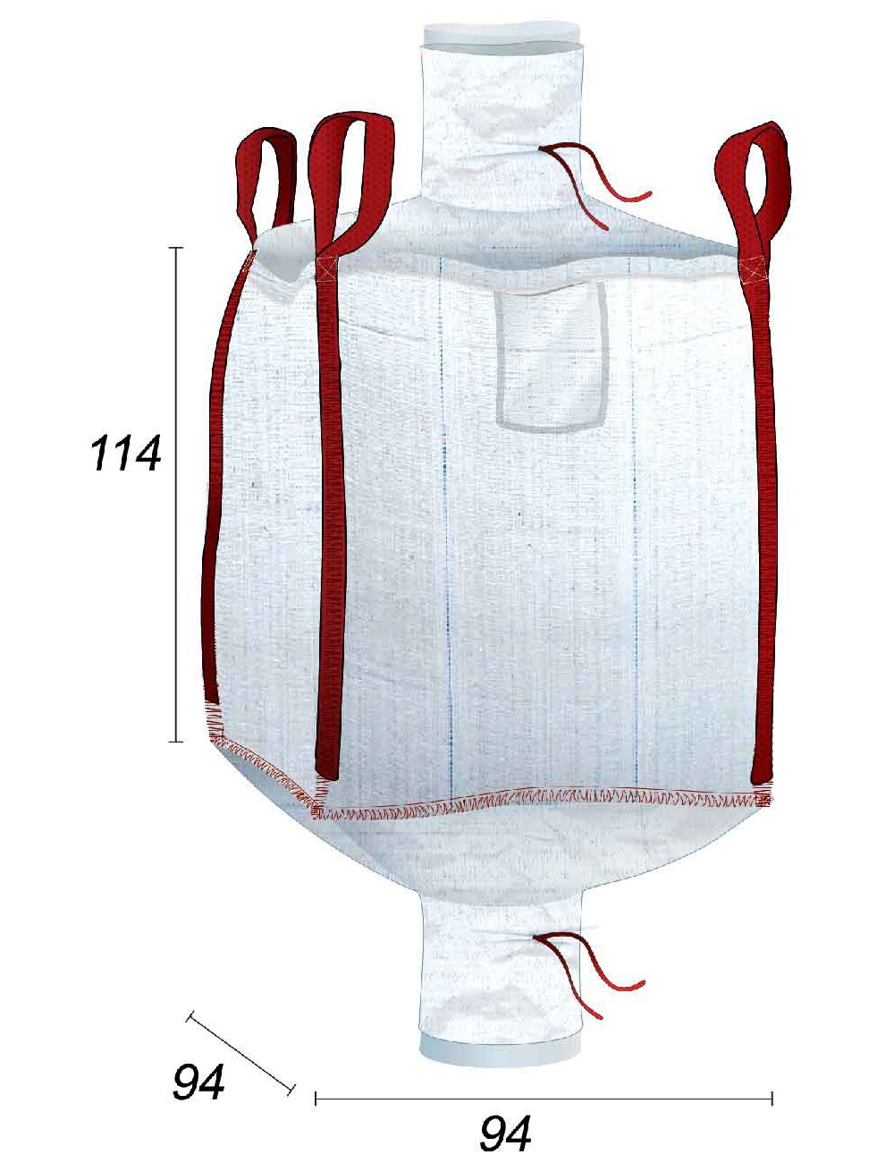 big bag podwójny z wewnętrzną folią pe o grubości 70 µm