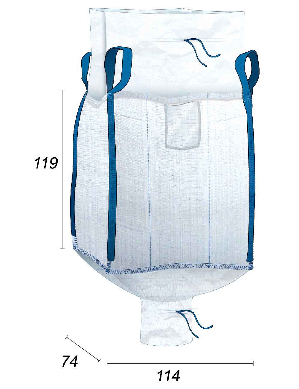 big-bag o podstawie prostokątnej